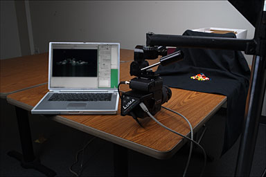 Luma camera system controlled through Luma Studio on a laptop